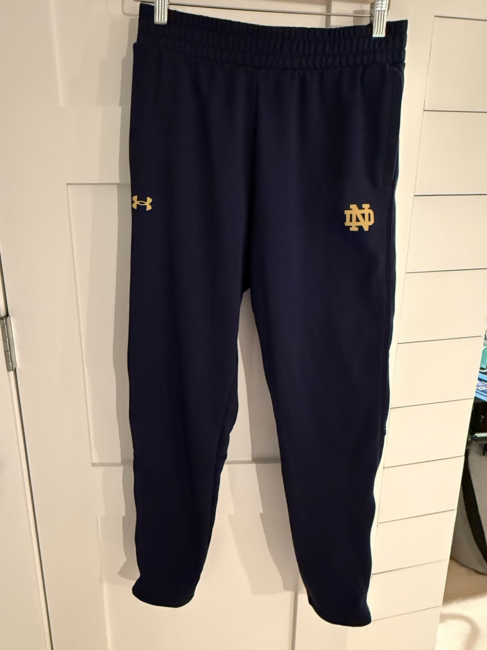 University of Notre Dame Navy Blue Gold Zip Jogger Pants Irish ☘️  Sz S